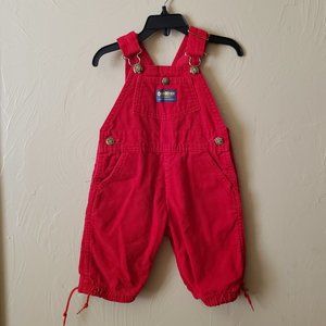 Vintage Kids OshKosh B'gosh Red Corduroy Overalls